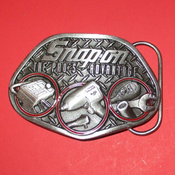 Snap On Tools Other - 90s Pro's Advantage Pewter Snap-On Tools Belt Buckle Raised 3-D Tool Design